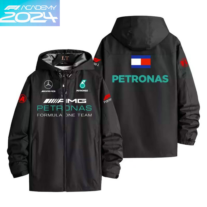 2024 Veste Mercedes-AMG Petronas Formula One Capuche Homme Coupe-vent Imperméable